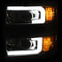 111366 by ANZO - Projector Headlight Set; Clear Lens; w/Plank Style Switchback; Chrome w/Amber; Chrome Rim; Pair;