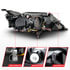 121574 by ANZO - Projector Headlight Set; Square; LED Bar Headlights; w/ Black Housing;