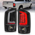311368 by ANZO - Tail Light Assembly; LED; Clear Lens; Black Housing; w/Light Bar; Pair;