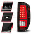 311436 by ANZO - Tail Light Assembly; LED; Clear Lens; Black Housing; Red Light Bar; w/Sequential; Pair;