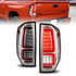 311438 by ANZO - Tail Light Assembly; LED; Clear Lens; Chrome Housing; Red Light Bar; w/Sequential; Pair;