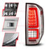 311438 by ANZO - Tail Light Assembly; LED; Clear Lens; Chrome Housing; Red Light Bar; w/Sequential; Pair;