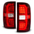311466 by ANZO - Tail Light Assembly; LED; Clear/Red Lens; Chrome Housing; w/Sequential Signal; w/C-Light Ba; Pair;