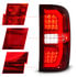 311466 by ANZO - Tail Light Assembly; LED; Clear/Red Lens; Chrome Housing; w/Sequential Signal; w/C-Light Ba; Pair;