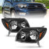111394 by ANZO - Crystal Headlight Set; Clear Lens; Black Housing; White/Amber;