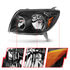 111394 by ANZO - Crystal Headlight Set; Clear Lens; Black Housing; White/Amber;