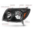 111394 by ANZO - Crystal Headlight Set; Clear Lens; Black Housing; White/Amber;