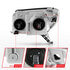 111394 by ANZO - Crystal Headlight Set; Clear Lens; Black Housing; White/Amber;