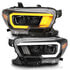 111396 by ANZO - Projector Headlight Set; w/Plank Style Switchback; Black w/Amber;