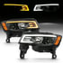 111418 by ANZO - Projector Headlight Set; w/Plank Style Switchback; Black w/Amber; Pair;