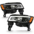 111418 by ANZO - Projector Headlight Set; w/Plank Style Switchback; Black w/Amber; Pair;