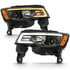 111418 by ANZO - Projector Headlight Set; w/Plank Style Switchback; Black w/Amber; Pair;