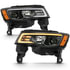 111418 by ANZO - Projector Headlight Set; w/Plank Style Switchback; Black w/Amber; Pair;