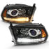111439 by ANZO - Projector Headlight Set w/Halo; Amber Lens; Black Housing; Pair; w/Plank Style Switchback;