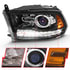 111439 by ANZO - Projector Headlight Set w/Halo; Amber Lens; Black Housing; Pair; w/Plank Style Switchback;
