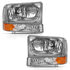 Anzo 111458 Headlight Set Crystal Headlight Set; Clear Lens; Chrome w/Amber Housing; w/Corner Lights; w/o Bulb; Pair;