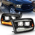 111464 by ANZO - LED Projector Headlight; w/Plank Style Switchback; Black w/Amber; Pair;