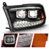111464 by ANZO - LED Projector Headlight; w/Plank Style Switchback; Black w/Amber; Pair;