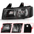 111474 by ANZO - Crystal Headlight Set; Clear Lens; Black Housing; Pair;