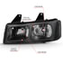111474 by ANZO - Crystal Headlight Set; Clear Lens; Black Housing; Pair;