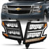 Anzo 111478 Headlight Assembly LED Crystal Headlight; w/Plank Style; Black Clear w/Sequential Amber; Pair;