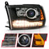 111489 by ANZO - Projector Headlight Set w/Halo; w/Plank Style Switchback; Matte Black; Pair; OE Style;