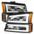 Anzo 111501 Headlight Assembly Crystal Headlight Set; Black Housing; Pair; w/Light Bar;