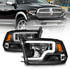 111539 by ANZO - LED Projector Headlight; LED Square; Black Housing; w/Light Bar; Pair;