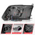 111539 by ANZO - LED Projector Headlight; LED Square; Black Housing; w/Light Bar; Pair;