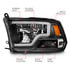 111539 by ANZO - LED Projector Headlight; LED Square; Black Housing; w/Light Bar; Pair;