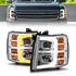 Anzo 111546 Headlight Assembly Projector Headlight Set; Chrome Housing; w/Light Bar; w/Sequential;