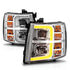 Anzo 111546 Headlight Assembly Projector Headlight Set; Chrome Housing; w/Light Bar; w/Sequential;