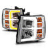Anzo 111546 Headlight Assembly Projector Headlight Set; Chrome Housing; w/Light Bar; w/Sequential;