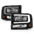 111549 by ANZO - Crystal Headlight Set; Black Housing; Pair; w/Light Bar;