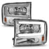 111550 by ANZO - Crystal Headlight Set; Chorme Housing; Pair; w/Light Bar;
