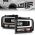 111551 by ANZO - Projector Headlight Set; Black Housing; w/Light Bar;