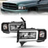 111554 by ANZO - LED Crystal Headlight; w/Light Bar; Black Housing; Pair;