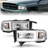 111555 by ANZO - LED Crystal Headlight; w/Light Bar; Chrome Housing; Pair;