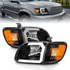 111579 by ANZO - Crystal Headlight Set; Clear Lens; Black Housing; w/Light Bar; Pair;