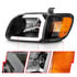 111579 by ANZO - Crystal Headlight Set; Clear Lens; Black Housing; w/Light Bar; Pair;
