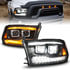 111595 by ANZO - LED Projector Headlight; LED Square; Dual Square Projector; w/Light Bar Switchback; Black Housing;