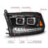 111595 by ANZO - LED Projector Headlight; LED Square; Dual Square Projector; w/Light Bar Switchback; Black Housing;