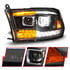 111595 by ANZO - LED Projector Headlight; LED Square; Dual Square Projector; w/Light Bar Switchback; Black Housing;