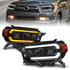 111602 by ANZO - Projector Headlight Set; w/Switchback; Black Housing; w/Plank Style Design; w/DRL;