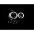 121282 by ANZO - Projector Headlight Set w/Halo; Clear Lens; Black Housing; Pair;