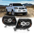 121282 by ANZO - Projector Headlight Set w/Halo; Clear Lens; Black Housing; Pair;
