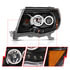 121282 by ANZO - Projector Headlight Set w/Halo; Clear Lens; Black Housing; Pair;