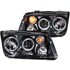121369 by ANZO - Projector Headlight Set w/Halo; Clear Lens; Black Housing; Pair; CCFL; w/Fog Lights;