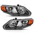 121547 by ANZO - Crystal Headlight Set; Clear Lens; Black w/Amber Housing; Pair; OE Replacement;