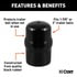 21801 by CURT MANUFACTURING - Trailer Ball Cover (Fits 1-7/8in. or 2in. Balls; Black Rubber; Packaged)